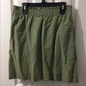 J.crew Garden Green Linen/Cotton Blend skirt